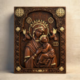 Unsere Liebe Frau von der immerwährenden Hilfe Holzschnitzerei Wanddekoration Geschenk