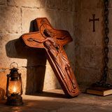 šÆļø Joan of Arc Cross Wood Carving ā Our Lady of Sorrows / Crucifix