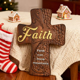 Ornate "Love" "Faith" "Hope" Wooden Cross, Solid Wood Cross