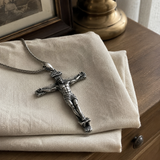 The Passion of Christ S925 Silver/Titanium Steel Cross Necklace