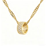 Iced-Out Barrel Pendant Necklace – Timeless Elegance & Sparkling Simplicity