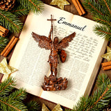 St. Michael the Archangel - Hand Carved Boxwood Sculpture - Spiritual Guardian for Prayer Spaces