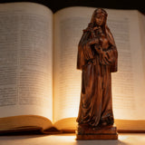 Saints Teresa Round Wooden Art Jewelry