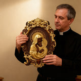 Mother Mary with Baby Jesus Wood Carving Decor