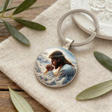 Jesus in Prayer Keychain: Carry His Presence Wherever You Go