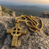 Celtic Knot Titanium Steel Cross Necklace