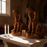 Boxwood "Crown of Thorns" Jesus Meditation Sculpture - Hand-carved Spiritual Art | A Concrete Reminder of His Divine Burden