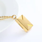 Openable Envelope “I Love You” Card Pendant Necklace - BGCOPPER
