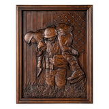 Bgcopper Usa Soldiers Brotherhood wood carving - Wall Hanging Art Work - BGCOPPER