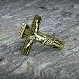 Crucifixion of Jesus S925K Silver Cross Ring - BGCOPPER