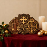 St. Benedict's Exorcism Medal Christian Exorcism Plaque - Wall Decor