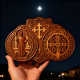 St. Benedict's Exorcism Medal Christian Exorcism Plaque - Wall Decor