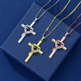 S925K Silver Cross Necklace: Faith and Romance Converge in Light and Shadow