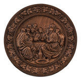 The Last Supper Round Wooden Sculpture - BGCOPPER
