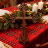 Bgcopper Ornate Wooden Cross - Carved from natural wood