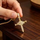 Iced Nail Cross Pendant Necklace – Faith, Strength & Dazzling Luxury