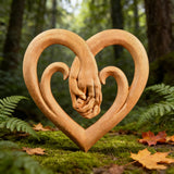 12-inch heart-shaped wood carving: carving time in the name of love