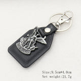 St.Benedict Guadalupe Miraculous Medal Keyrings Leather Car Key Chains - BGCOPPER