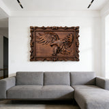 Hand-Carved Beech Wood Eagle Art: For the Bold & Spirited - size and finish detail