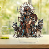 Native American-Inspired 2D Acrylic Tabletop Decor: A Symbol of Courage & Stewardship