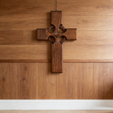 Irish Celtic Cross Wooden Hand Carved Cross for Wall Decor, Religious Gift Cross