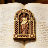 Sacred Heart of Jesus Arch Wooden Tabletop Decor