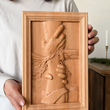 God's Redeeming Hand Beech Wood Carving Wall Decoration - design detail