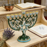 Hanukkah Hand-Painted Menorah: Illuminate the Jewish People's Covenant of Light with Artisan Brushstrokes