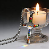 Gemstone St. Benedict Cross Necklace: Wear Protection & Faith With Radiance