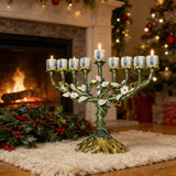 Vintage Vine & Flower 9-Branch Jewish Menorah