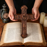 Bgcopper Lamb of God Wood Carving Cross Wall Decor - Paschal lamb