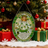 "Shamrock Angel" Stained Glass Suncatcher – A Blessing of Protection & Joy