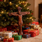 Sacred Art Crucifix: Devotionally Hand-Carved Solid Wood Cross, A Testament of Divine Love & Sacrifice