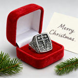 S925K Silver Handcrafted Jesus Crucifixion Scene Ring