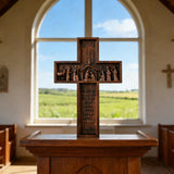 Nativity Scene Crucifix Wooden Wall Decoration - product view