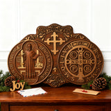 St. Benedict's Exorcism Medal Christian Exorcism Plaque - Wall Decor