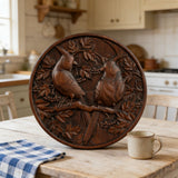 Cardinal Hand-Carved Beechwood Wall Art