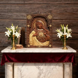 Sacred Heart Wood Carvings: Jesus & Mary, Handcrafted Tokens of Divine Love