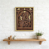 Beechwood Holy Family Wall Hanging: Carving Devotion in Wood, Bringing Sacred Warmth