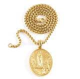18K Gold Plated Our Lady of Fatima Medal Necklace - BGCOPPER