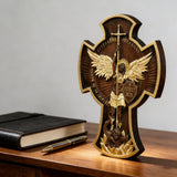 Archangel Michael Solid wood carving gift - Hand carved from a whole piece of wood