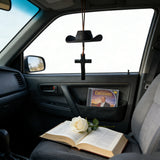 Cowboy Hat & Cross Car Charm: Faith Meets Western Spirit