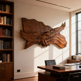 Eagle & Flag Wood Wall Plaque - Handcrafted American Heritage Tribute