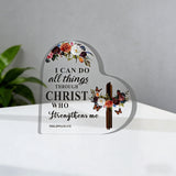 Heart-Shaped Cross Acrylic Decor: A Daily Reminder of Strength in Faith