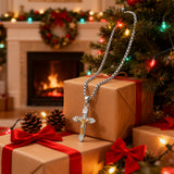 Titanium Steel Crucifix NecklacTitanium Steel Crucifix Necklace with Zircon | A Testament of Strength and Faithe with Zircon