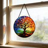 Rainbow Tree of Life Stained Glass Suncatcher: Where Color Meets the Eternal product image