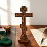 Orthodox Crucifixion Crucifix Wooden Tabletop Ornament
