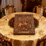St. George the Victorious Hand-Carved Wood Icon – A Symbol of Courage & Faith