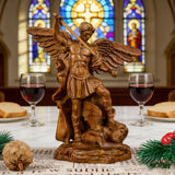 Boxwood Archangel Michael Carving: A Christmas Gift of Divine Protection