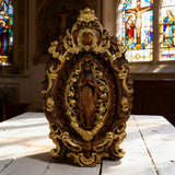 Hand-Carved Our Lady of Grace Wooden Icon: A Christian Symbol of Mary’s Devotion